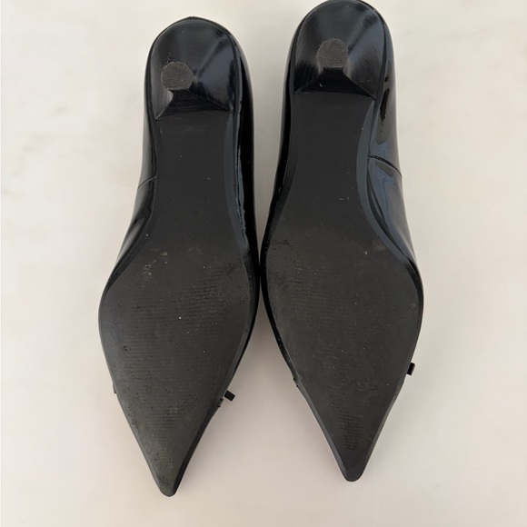 LINEA Paolo, pointed toe, black patent, kitten heel pumps. - Picture 9 of 9